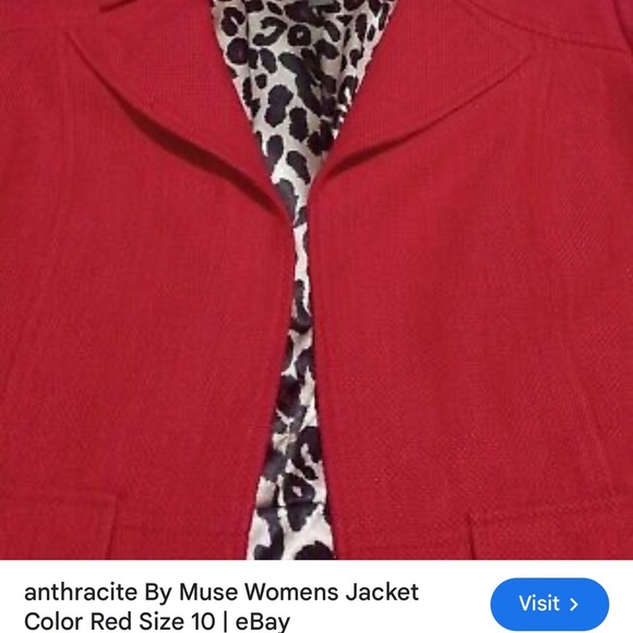 Muse Womens Red Size Wool Blend jacket Size 8 - Picture 10 of 14